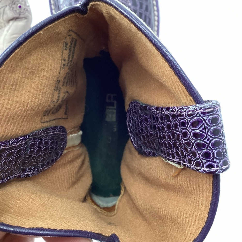 Ariat Fatbaby Purple and Cream Western Boots - Picture 8 of 11